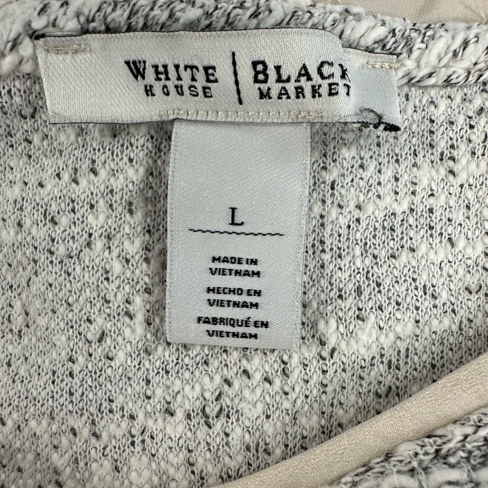 White House Black Market • Sweater Womens Lg Sparkly Knit Layered Chiffon Hem - Picture 6 of 10